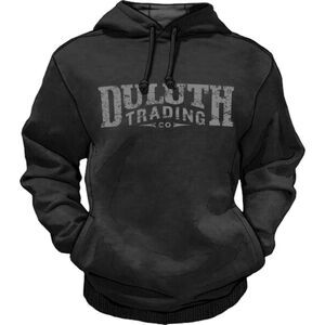 Duluth Trading Co Black Crewneck Logo Sweatshirt